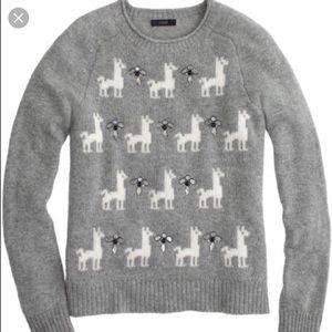J. Crew jeweled llama sweater